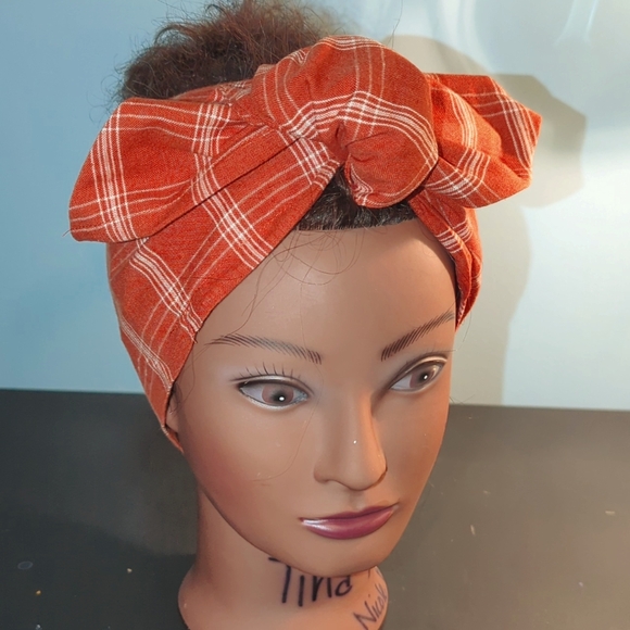 Handmade headband. Burnt orange - Picture 1 of 4